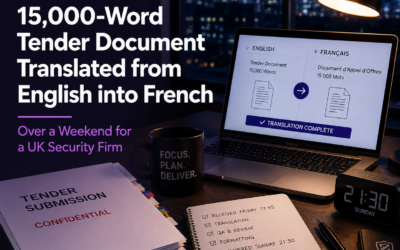 15,000-Word Tender Document Translated from English into French Over a Weekend for a UK Security Firm