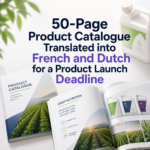 50-Page Product Catalogue Translated into French and Dutch for a Product Launch Deadline
